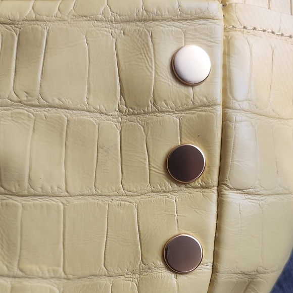 Hammitt Hunter Medium Sunstruck Yellow Crocco Embossed Leather - Picture 3 of 7